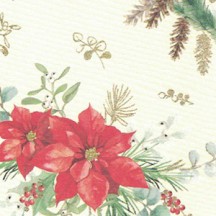 Delicate Poinsettia and Greenery Christmas Paper ~ Kartos Italy